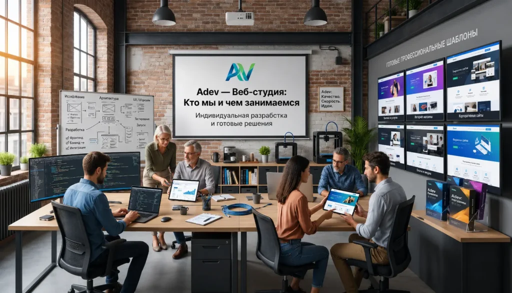 Команда веб-студии Adev разрабатывает сайт